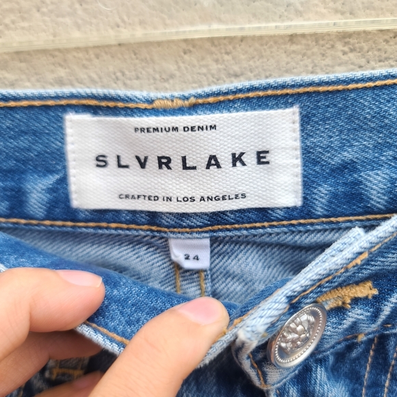 SLVRLAKE | Beatnik Denim Shorts in Pacific NEW Size 24 - Picture 5 of 11